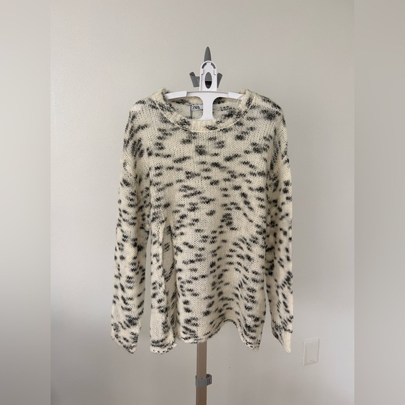 NWT Zara MIXED SLIT KNIT SWEATER - Picture 6 of 10